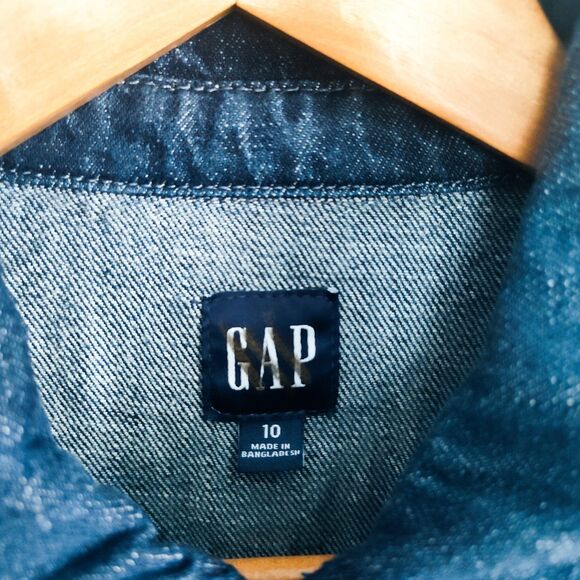 New Gap Jumpsuit Denim Cargo Wide Leg Size 10 Dark Blue Long Sleeve Full Zip NWT - Picture 9 of 16